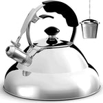 Load image into Gallery viewer, Willow &amp; Everett Whistling Tea Kettle for Stove Top - 3.17 Quart Tea Pots for Stove Top w/Stainless Steel, Mirror Finish &amp; Strainer