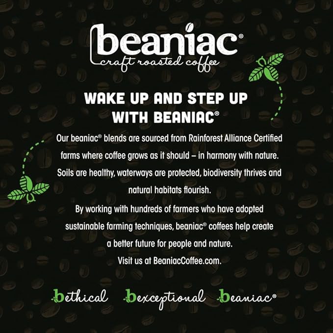 beaniac Sweet n' Saucy Caramel, Flavored Light Roast, Single Serve Compostable K Cup Coffee Pods, Arabica Coffee with Natural Flavors, Keurig Brewer Compatible, 30 Count