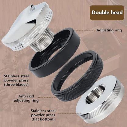53mm Coffee Distributor,Dual Head Coffee Tamper,Espresso Distribution Tool,Adjustable Depth- Professional Espresso Distributor Leveler Tool Fits for 54mm