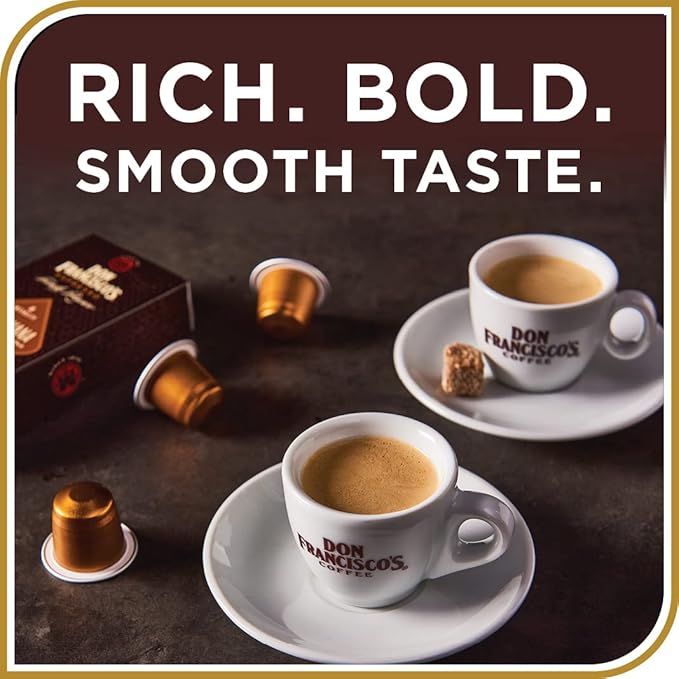 Don Francisco's Old Havana Espresso Pods: 40 Recyclable Aluminum Capsules, Intensity 8 Medium Dark Roast, Compatible with Nespresso Original Line - Bold Cuban-Style coffee with Nutty Notes