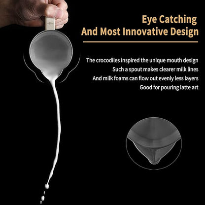 MHW-3BOMBER Milk Frothing Pitcher 16.9oz/500ml Espresso Steaming Pitcher Stainless Steel Frothing Cup Capuccino Latte Art Pitcher, Green P5029-OS