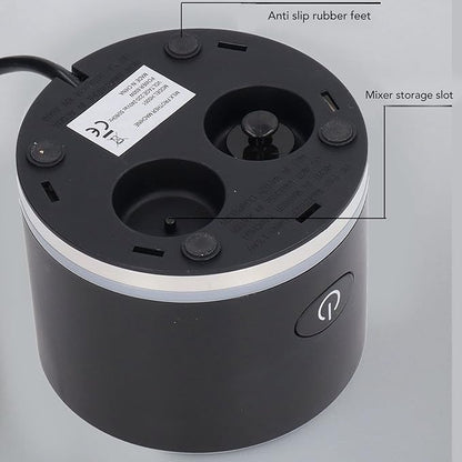 Electric Milk Frother Energy Saving EU Plug 220-240V Compact Stainless Steel Jug Automatic Milk Frother for Home Hot Chocolate (Black)