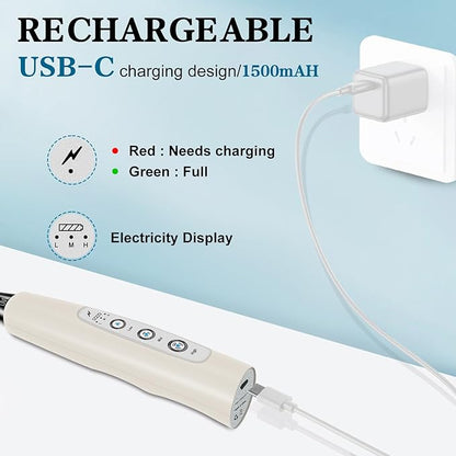 Milk Frother Handheld for Coffee, Electric Whisk 3 Speed Adjustable, Drink Mixer with Stainless 3 Whisks, Rechargeable Hand Frother Wand, for Latte Cappuccino Hot Chocolate Egg Beige