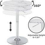 Load image into Gallery viewer, 23.6" Round Bar Table, Adjustable Height Bar Table, Modern Cocktail Bar Table with MDF Top and Metal Base, Bistro Pub Table Suitable for Café, Kitchen Island, Bar Counter, White