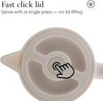 Load image into Gallery viewer, WOLFF - White Thermal Coffee Carafe – 34oz / 1L Insulated Carafe - Food-Safe Plastic Exterior and Glass Liner, Wood-Style Handle – Keeps Drinks Hot or Cold, Leakproof Coffee and Tea Dispenser