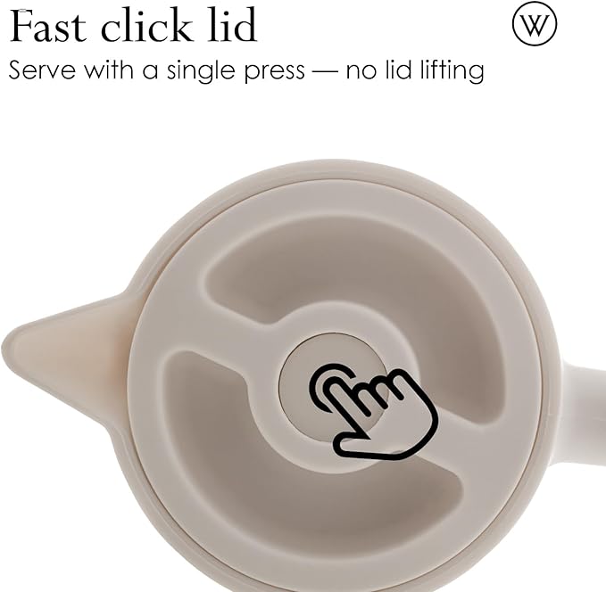 WOLFF - White Thermal Coffee Carafe – 34oz / 1L Insulated Carafe - Food-Safe Plastic Exterior and Glass Liner, Wood-Style Handle – Keeps Drinks Hot or Cold, Leakproof Coffee and Tea Dispenser