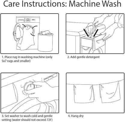 Ottomanson 20" x 59" Laundry Room Rug - Non-Slip Mat for Laundry & Mudroom - Durable, Stain-Resistant, and Easy to Clean - Perfect for High-Traffic Areas - Runner Rug for Entryway Bathroom, Yellow/Red