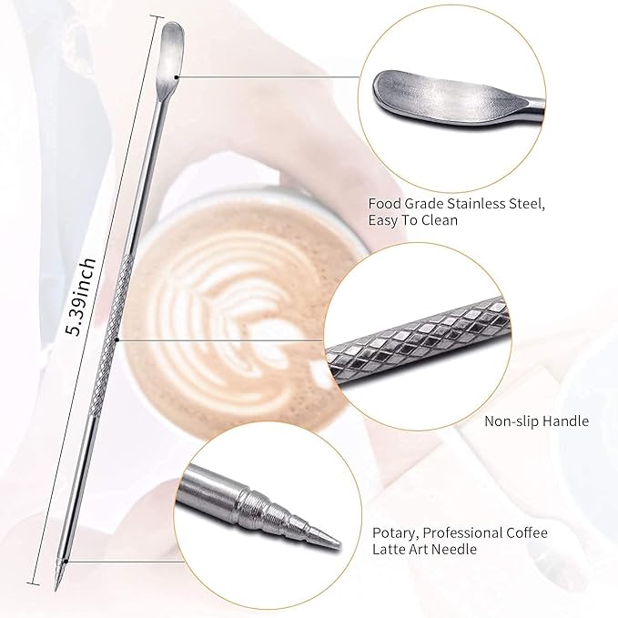 Milk Frothing Pitchers 20 oz, Stainless Steel Espresso Steaming Pitcher with Decorating Pen Coffee Milk Frother Cup with Scale Cappuccino Latte Art Barista Steam Pitchers Milk Frother Cup