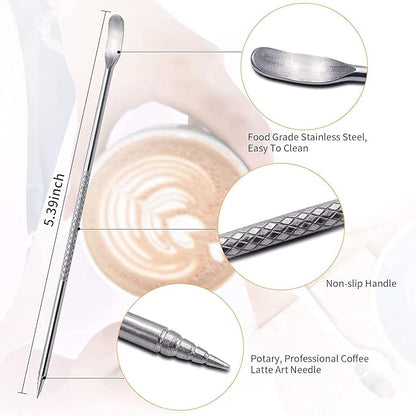 Milk Frothing Pitchers 20 oz, Stainless Steel Espresso Steaming Pitcher with Decorating Pen Coffee Milk Frother Cup with Scale Cappuccino Latte Art Barista Steam Pitchers Milk Frother Cup