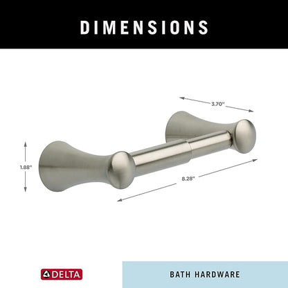 Delta Lahara (1-Pack) Toilet Paper Holder Brilliance Stainless Steel Tissue Roll Holder for Bathroom Organization and Storage Spring Loaded Toilet Tissue Holder Wall Bathroom Accessories D73850-SS