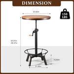 Load image into Gallery viewer, Small Kitchen Table Set, Modern Round Table and Stools for 2, Industrial Bar Stools with Backrest Height Adjustable