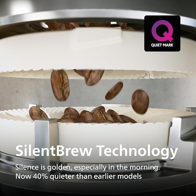 Philips 3300 Series Fully Automatic Espresso Machine with integrated milk frother and grinder, 5 Hot & Iced Coffee Pre-Sets, 40% Quieter SilentBrew, 15-Bar Pressure, Glossy Black (EP3326/90)