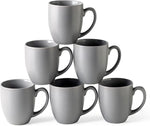 Load image into Gallery viewer, AmorArc 12 oz Coffee Mugs Set of 6, Ceramic coffee mugs with large handle for Men Women, Coffee Mugs for Coffee,Tea,Latte,Cocoa. Easy to Hold&amp;Clean, Dishwasher&amp;Microwave Safe, Matte Grey
