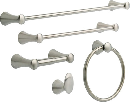 Delta Lahara (1-Pack) Toilet Paper Holder Brilliance Stainless Steel Tissue Roll Holder for Bathroom Organization and Storage Spring Loaded Toilet Tissue Holder Wall Bathroom Accessories D73850-SS