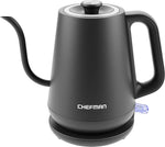 Load image into Gallery viewer, Chefman Gooseneck Electric Kettle, 0.8L Pour Over Tea Kettle for Coffee and Tea, One-Touch Operation, Boil-Dry Protection, Auto Shut-Off, Ultra-Fast Hot Water Boiler – Black