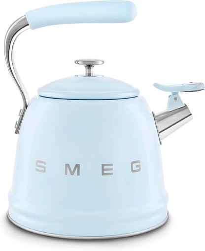 SMEG Retro Stovetop Whistling Kettle – 2.4Q (Pastel Blue)