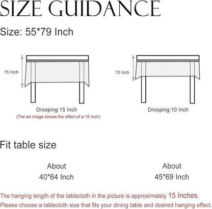 Designer French Pale Yellow Table Cloth for Rectangle Table,Linen Floral Tablecloth,Wrinkle Resistant Decor Tablecloths for Dining Thanksgiving Banquet Kitchen,55"*79"-Estevan A