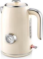 Load image into Gallery viewer, PUKOMC Electric Kettle, 1.7L Stainless Steel Tea Kettle with Temperature Gauge, 1500W Water Boiler with LED Light, BPA-Free, Auto Shut-Off and Boil-Dry Protection (Beige) Visit the Pukomc Store