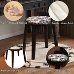 Load image into Gallery viewer, Vanity Chair with Small Back Vintage Style Makeup Chair Round Vanity Stool Wood Frame for Makeup Room ﻿ Creative idea