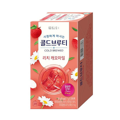 Damtuh Lychee Chamomile Cold Brew Tea - Zero Carbs Zero Sugar, Sweet Cold Tea Beverage with Stevia 30g (20 tea bags)