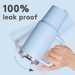 Load image into Gallery viewer, 30 oz Tumbler with Handle, Tumbler with Lid and Straw, Double Wall Vacuum Insulated Travel Mug Stainless Steel Tumbler for Hot and Cold, Cupholder Friendly (Blue)