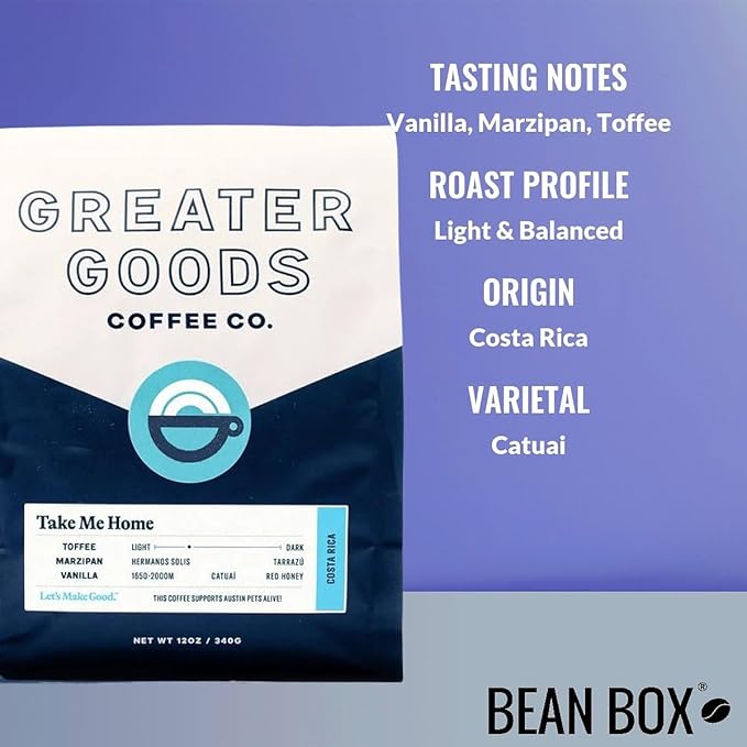 Take Me Home - Costa Rica - Roasted by Greater Goods Coffee Co. - Whole Bean Coffee - 2 Pound Bag