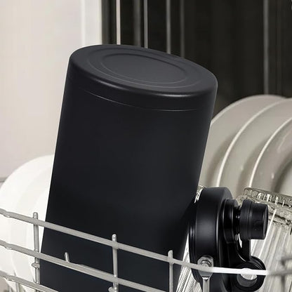 1 Gallon Water Jug Bottle Insulated with Straw, 128oz Stainless Steel Water Bottle Wide Mouth Double Vacuum Dishwasher Safe BPA Free for Hot & Cold Drinks Black