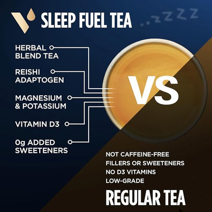 VitaCup Sleep Fuel Instant Tea Packets for Deep REM Sleep, Relax & De-Stress w/Chamomile Tea, Magnesium, Vitamin D3, Coconut Water, Coconut Milk, Potassium, Calming Tea for Full Body Relaxation, 72Ct
