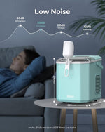 Load image into Gallery viewer, Silonn Ice Maker Countertop Machine with Handle, 26lbs in 24h, 9 Ice Cubes Ready in 6 Mins, Self-Cleaning Ice Makers with Basket and Scoop, Ideal for Home Kitchen Camping, Green