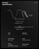 Load image into Gallery viewer, Cocinare FLOW M6 Pro Electric Gooseneck Kettle with Color-Changing Design, ±0.5℉ Temperature Control for Pour-over Coffee &amp; Tea, Stainless Steel Interior, Quick Heating for Boiling Water (Polka)