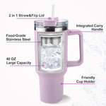 Load image into Gallery viewer, ThermoThrill Ships Next Day, Personalized 40 Oz Tumbler with Handle and Straw Custom Tumbler with Text Stainless Steel Mug Birthday Gifts for Women