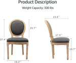 Load image into Gallery viewer, French Country Dining Chairs Set of 6, Grey Round Back Dining Chairs with Linen Upholstered Seat, Solid Wood Legs, Farmhouse Kitchen &amp; Dining Room Chairs, Sillas De Comedor (Gray, 6Pcs)