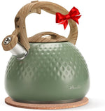 Load image into Gallery viewer, harriet Tea Kettle, Tea Pot for Stovetop, 2.5QT Whistling Kettle with 5-Layers bottom, Food Grade Stainless Steel Kettles with Hot-Resistant Handle Gas Electric Applicable, Green