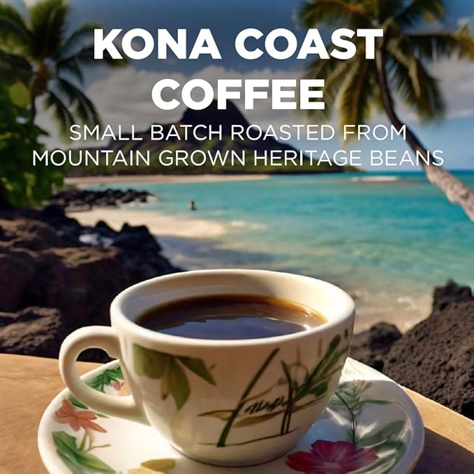 Maud's Kona Coffee Pods, 50ct, Medium Roast Coffee in Recyclable Single Serve Pods – 100% Arabica Coffee, Compatible with Keurig K Cups Maker