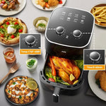 Load image into Gallery viewer, ASZ 5qt Air Fryer Compact Knob Black for dorm office - 4.7L Airfryer with Window 1400W Visual Basket - Non-Stick Pan, Manuel Control Max 60s Timer &amp; 400℉ Kitchen Airfry Countertop Gift