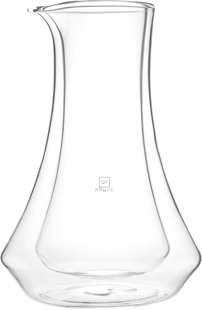 KRUVE EVOKE Coffee Carafe - Elegant Double-Wall Glass Design, 20oz (600ml) Capacity for Perfectly Brewed Coffee, Ideal for Entertaining Guests and Coffee Lovers, Keeps Your Brew Hot and Hands Cool