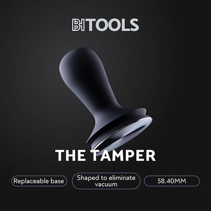 Espresso Press Tamper 58.4 mm, Premium Barista Coffee Tamper, Black Anodised Aluminium Handle, 304 Stainless Steel Base, Elegant and Lightweight Design