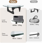 Load image into Gallery viewer, Noguchi Triangle Glass Coffee Table with Solid Wood Base, Vintage Clear Glass Top Modern Design for Living Room, Patio, Study, Black