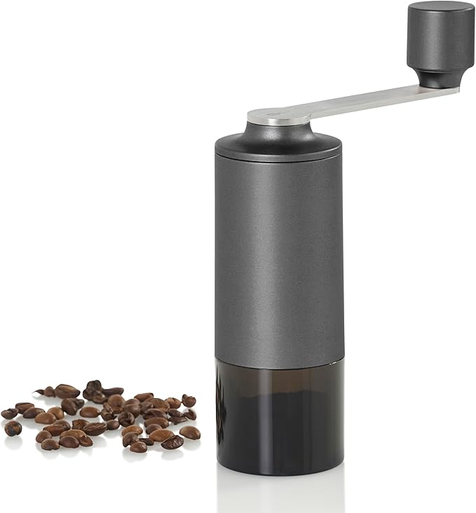 AdHoc Moro Coffee Grinder - Manual Ceramic Coffee Grinder with Adjustable Coarseness - For Home Brewing, Espresso & French Press - Dark Grey