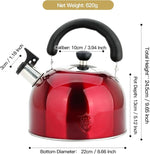 Load image into Gallery viewer, 3.75 Quart/4L Whistling Tea Kettle,Stainless Steel Teakettle Teapot for Stovetop,Vintage Tea Kettles with Touch Ergonomic Handle(Red)