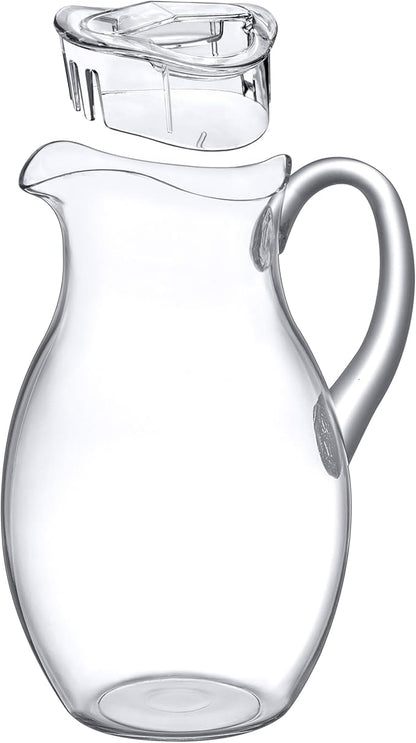 Amazing Abby - Bubbly Grand - Plastic Pitcher (96 oz, 3 Quart), Clear Water Pitcher with Lid, Fridge Jug, BPA-Free, Shatter-Proof, Great for Iced Tea, Sangria, Lemonade, Juice, Milk, and More
