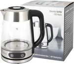 Load image into Gallery viewer, Epsilon 1.8L Glass Electric Kettle – Hot Water Tea Kettle with Borosilicate Glass &amp; Stainless Steel, Auto Shut-Off, Fast Boil 1100W Electric Teapot, BPA-Free, Cool Touch Base