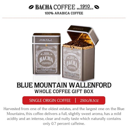 Bacha Coffee | Blue Mountain Wallenford Single Origin Signature Nomad Collection, Medium Roast, 100% Arabica Specialty Coffee, Whole Beans, 250g
