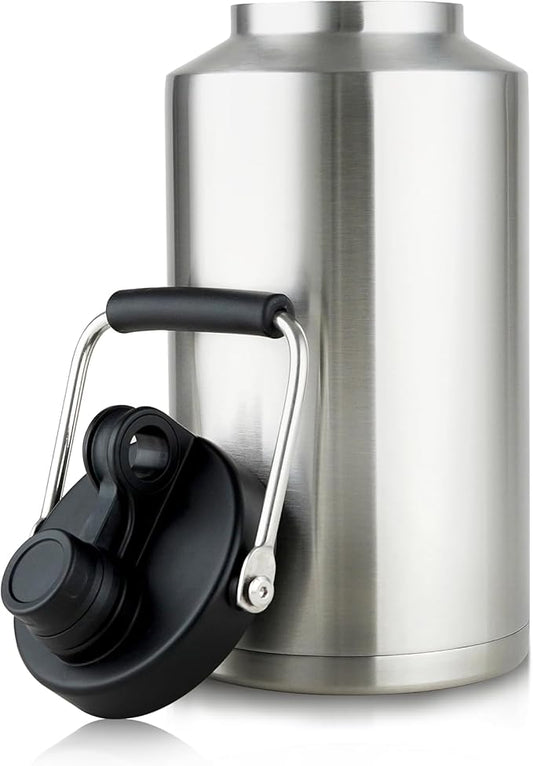 1 Gallon Water Jug Bottle Insulated, 128oz Stainless Steel Water Bottle Wide Mouth Double Vacuum Dishwasher Safe BPA Free for Hot & Cold Drinks Stainless Steels