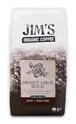 Load image into Gallery viewer, Jim’s Organic Coffee – Sweet Love Blend – Whole Bean, Dark Roast, Bold 11 oz Bag