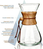 Load image into Gallery viewer, AGOGO Pour Over Coffee Maker Glass - 6/8/10 Cup Barista Kit with 304 Stainless Filter for Home, Office, Camping, Cafes - Easy Clean Coffee Dripper Set (Rag&amp;Brush Included) (10 Cup/34 oz-Slim Shape)