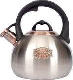 Load image into Gallery viewer, 3.1 Quart Teal Whistling Tea Kettle for Stove Top, Food Grade Stainless Steel