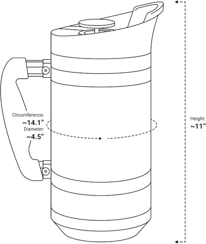 Basecamp Coffee Press - Double Wall Vacuum Insulated Stainless Steel - Bru-Stop Technology, No Grounds in Coffee, No Spill Lid (Snowflake White, 48 fl.oz)