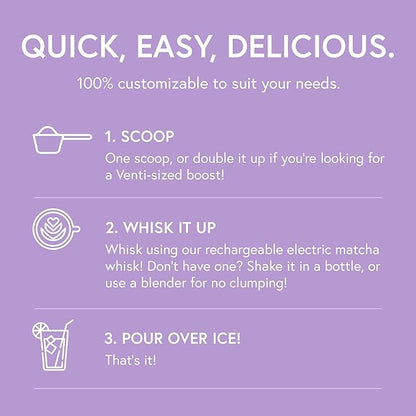 Matchabar Epic Iced Instant Latte Powder | Lavender Oat Matcha w/Oat Milk Base | Low Sugar, Non-Diary & Vegan Instant Iced Matcha Powder | Barista-Quality Creamy Latte Mix | 10 Servings