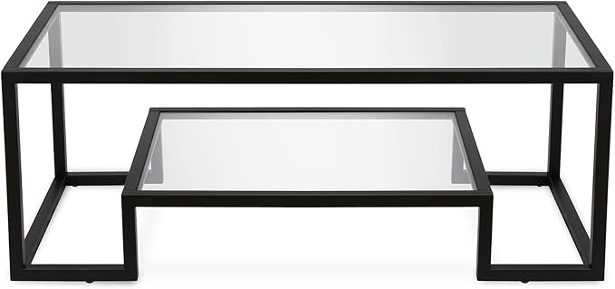 Henn&Hart 45" Wide Rectangular Coffee Table in Blackened Bronze, Modern coffee tables for living room, studio apartment essentials